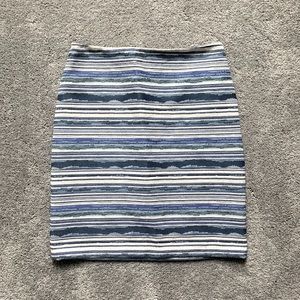 J. McLaughlin Blue and White Striped Skirt